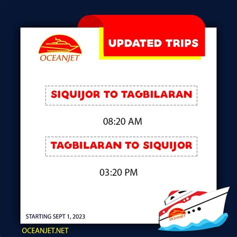 Ferries from Tagbilaran to Dumaguete from PHP 1,068 Apr 2024.